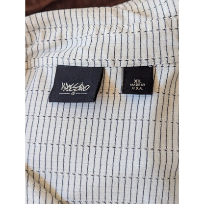 Mossimo Short Sleeve Shirt White with Black Rectangle Grid Pattern XL