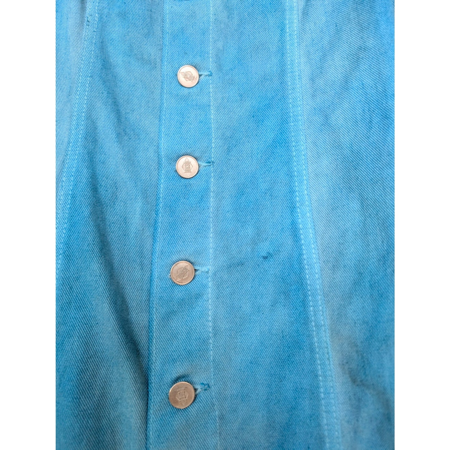 Vintage Bongo Sweatheart Neckline Denim Turquoise Dress 9