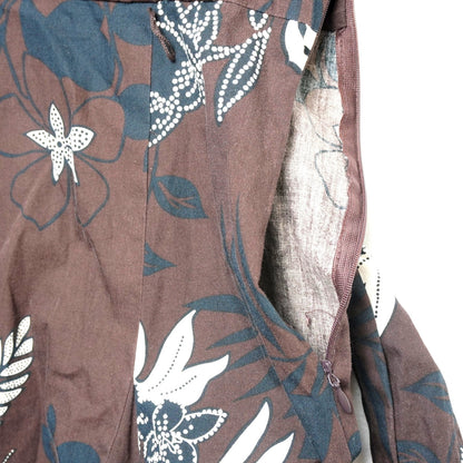 Talbots Women's Brown White Floral Wrap Dress Short Sleeve A-Line Midi Retro Fit Flare