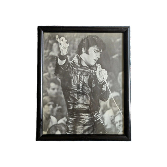 Elvis Presley Framed Photo – 18x22 – Black Leather '68 Comeback Special