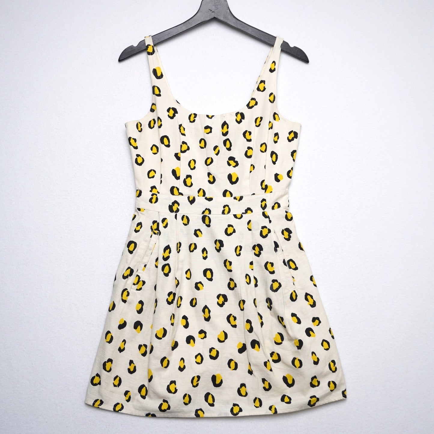 H! by Henry Holland Yellow Leopard Print Sleeveless Dress Size 10 (US 6)