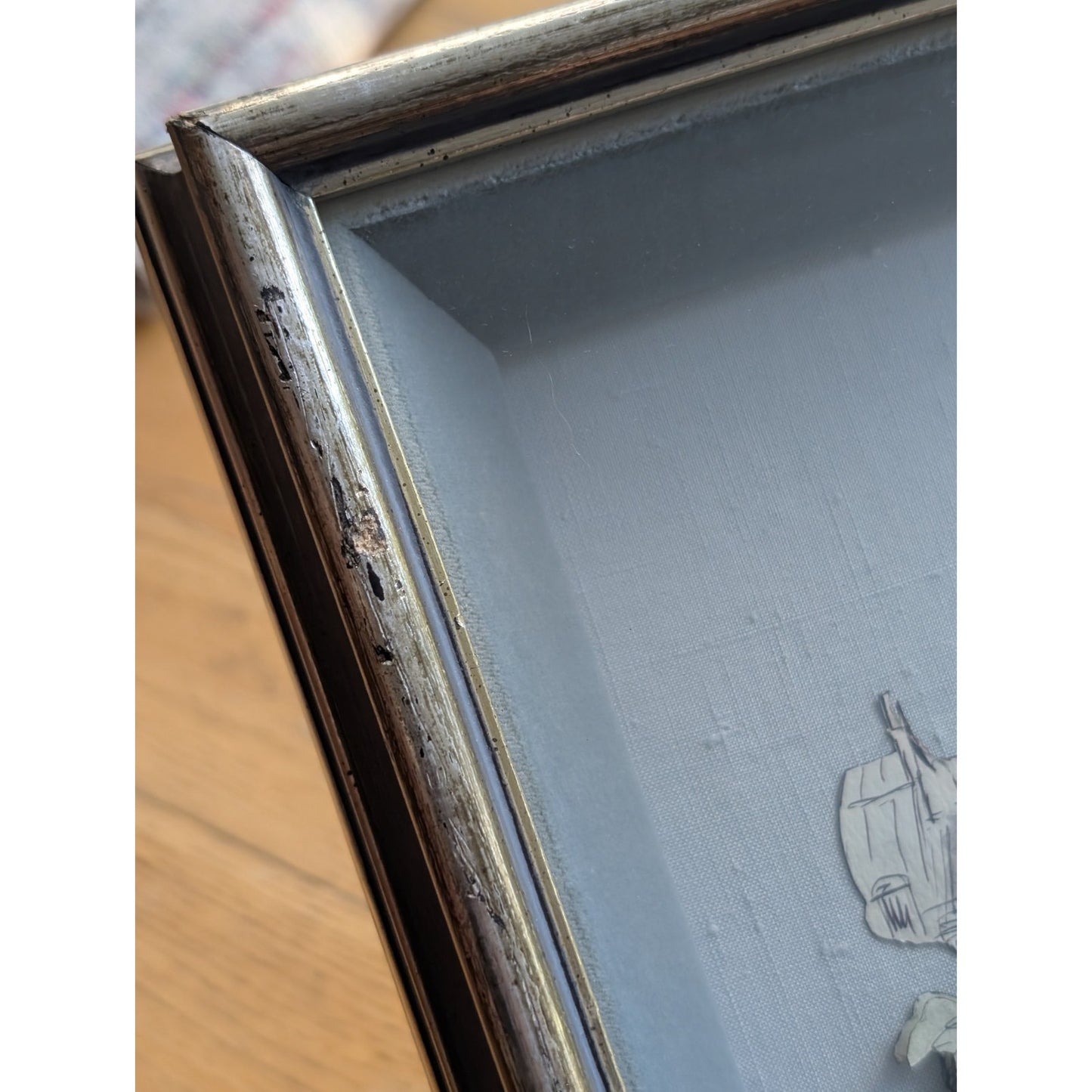 Parc Monceau Paris Mid Century Watercolor Shadowbox Tole Framed Art