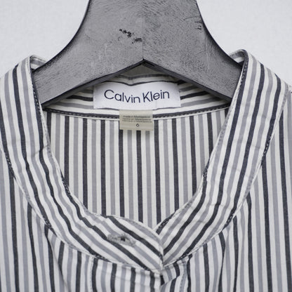 Calvin Klein Striped Shirt Dress Women’s Size 6 | 100% Cotton Belted Fit & Flare