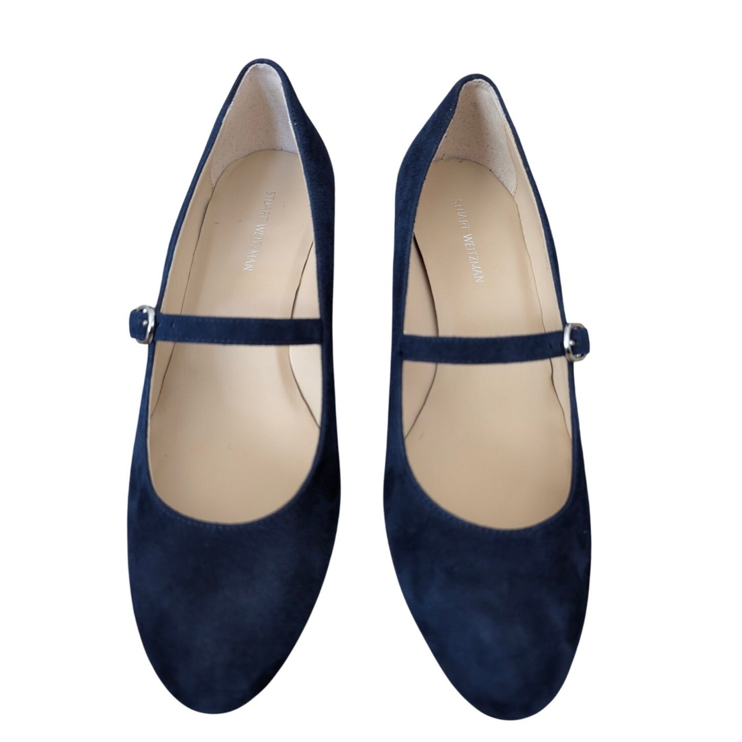 Stuart Weitzman Gabby 45 Maryjane Pumps 6.5 Navy Suede
