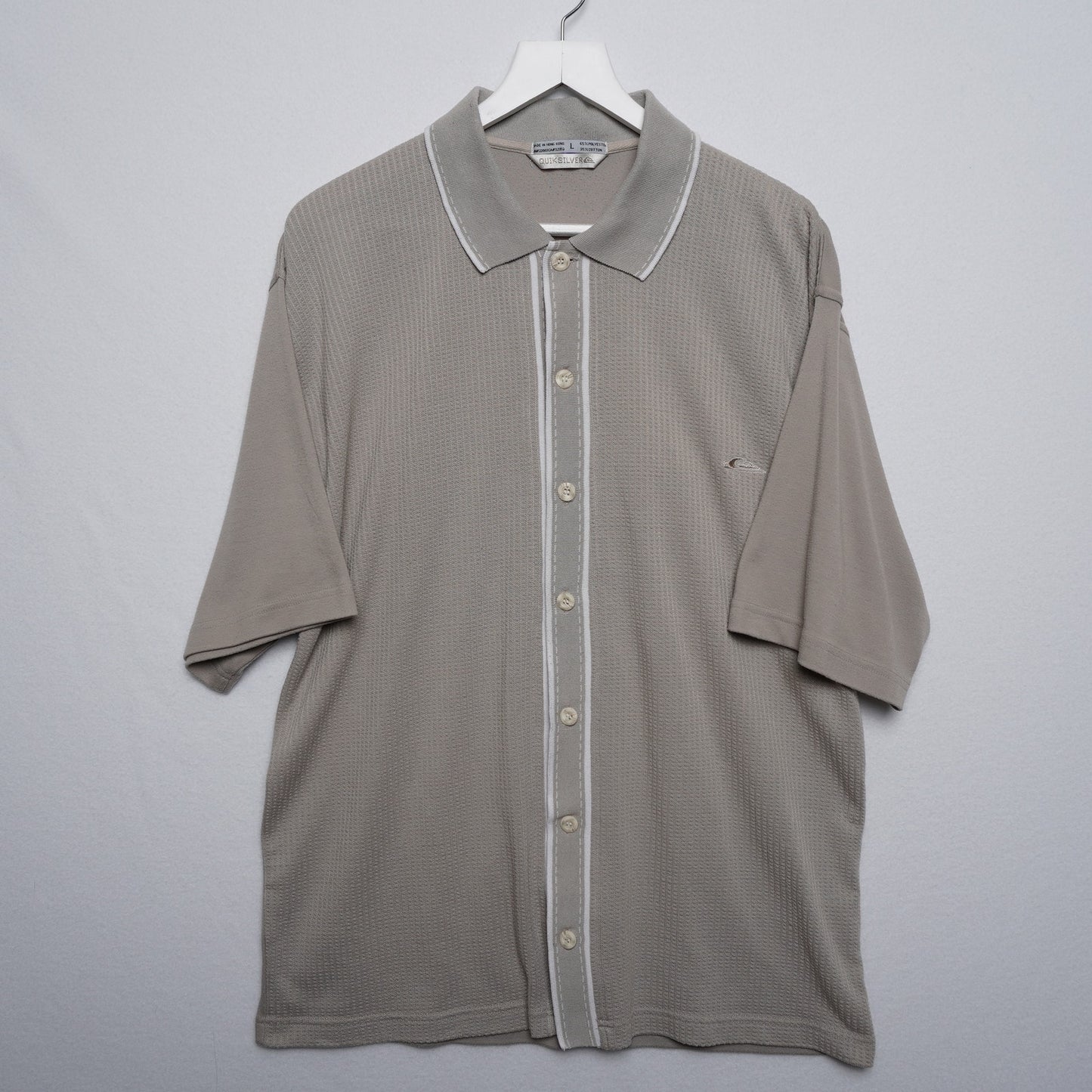 Quiksilver Knit Short Sleeve Button Up Shirt Size L