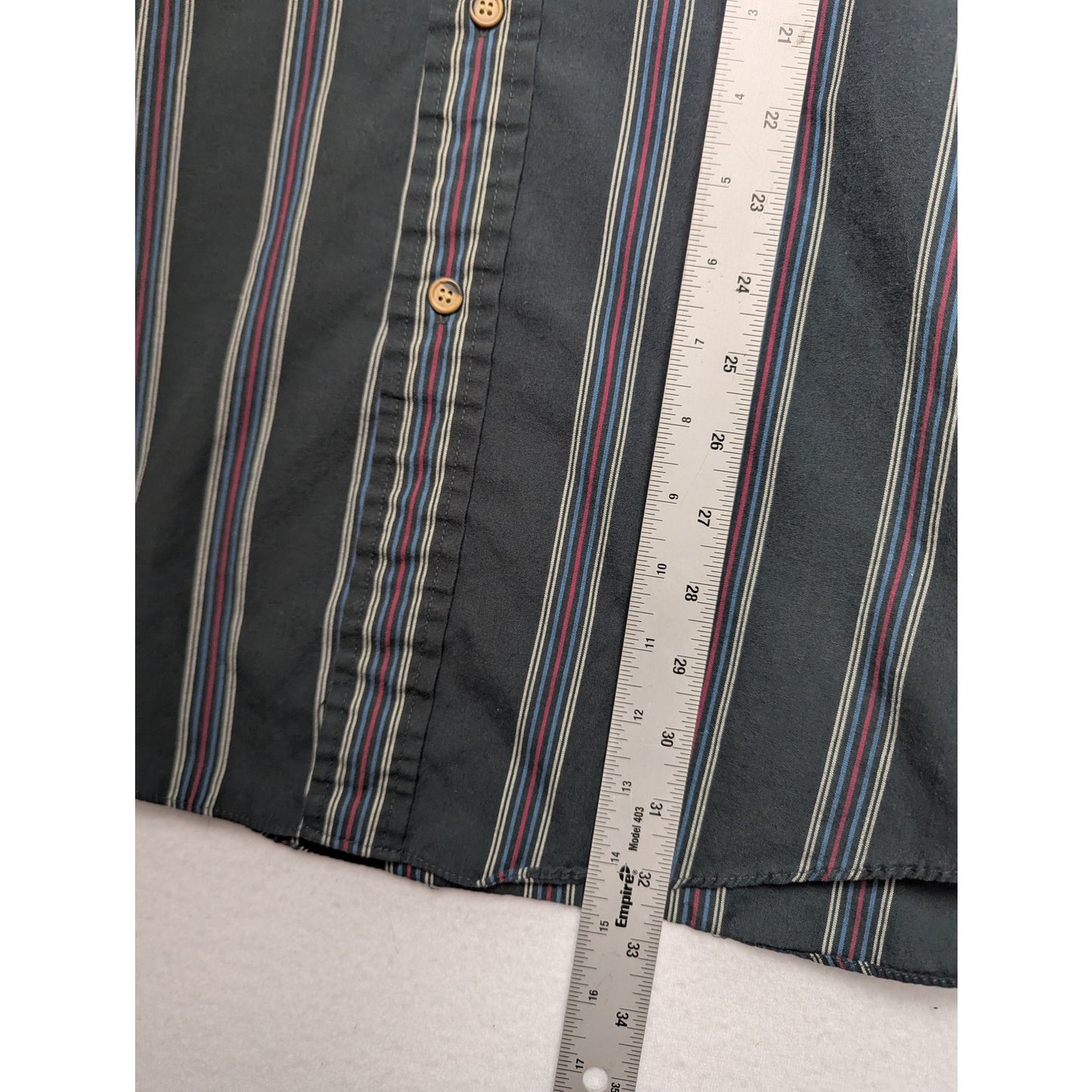 Vintage Oakton Limited Green Striped Long Sleeve Shirt XL Tall