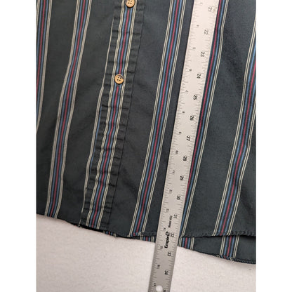 Vintage Oakton Limited Green Striped Long Sleeve Shirt XL Tall