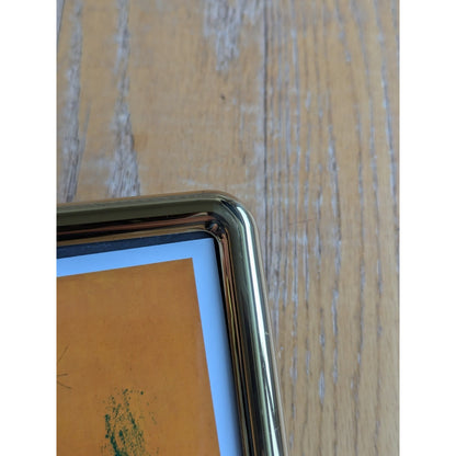 Vintage Gold Double Hinged Picture Frame by Fetco – 5x7" Brass-Tone Metal – MCM