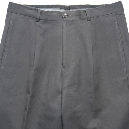 Armani Collezioni Dark Gray Wide Leg Wool Trousers