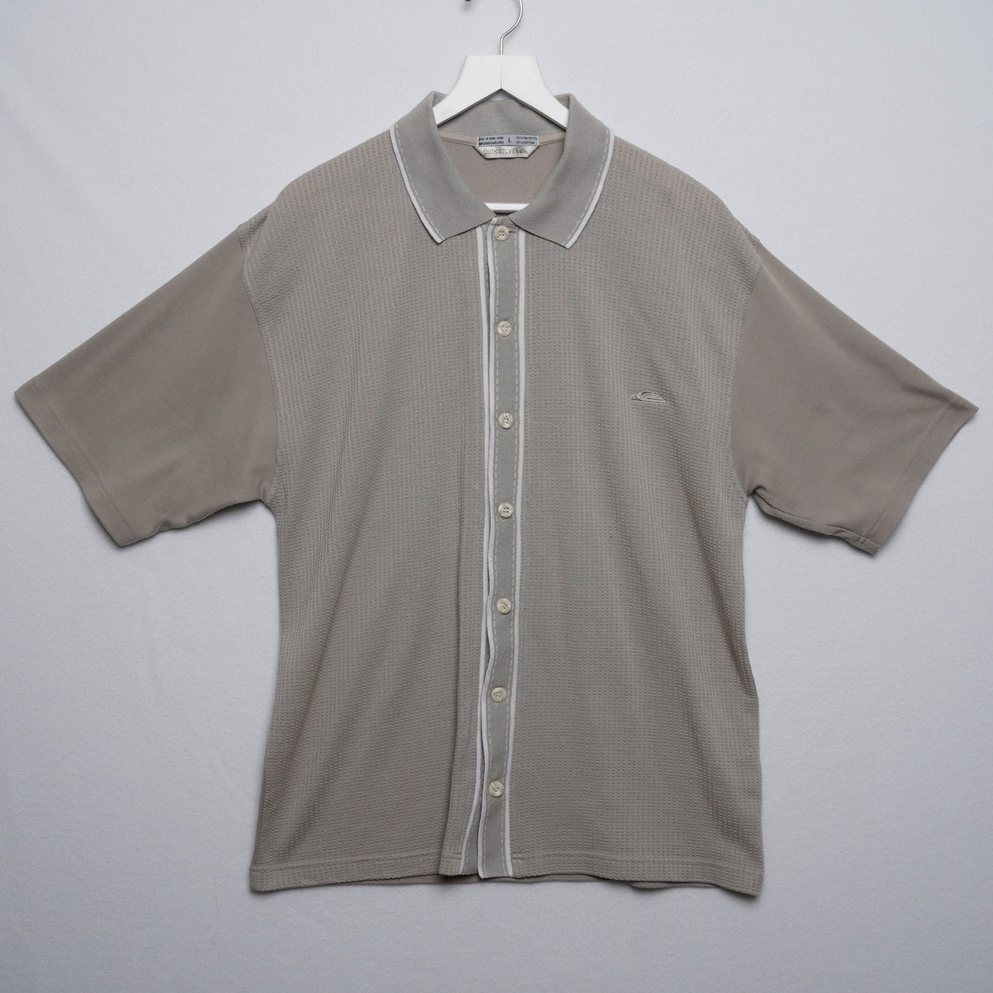 Quiksilver Knit Short Sleeve Button Up Shirt Size L