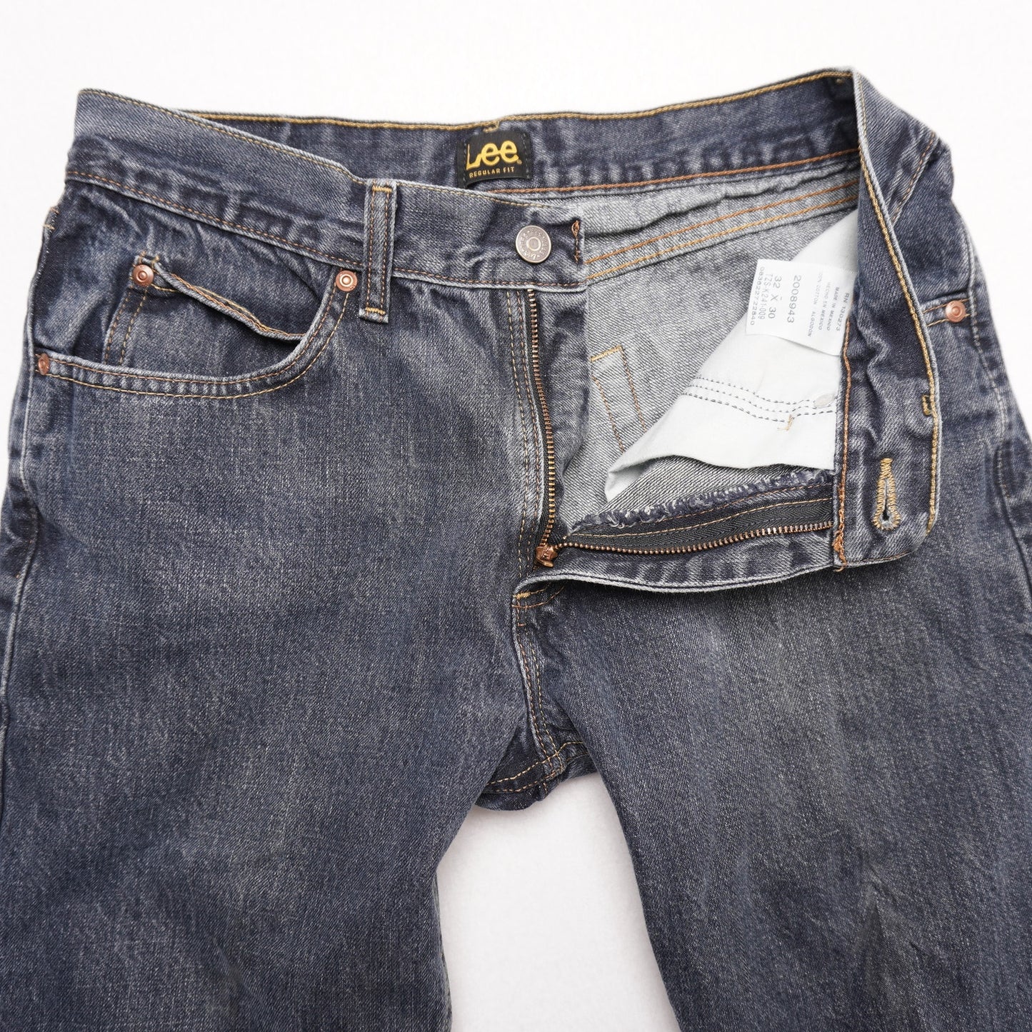 Lee Regular Fit Jeans Men's Size 32x30 Straight Leg Dark Wash Made in Mexico