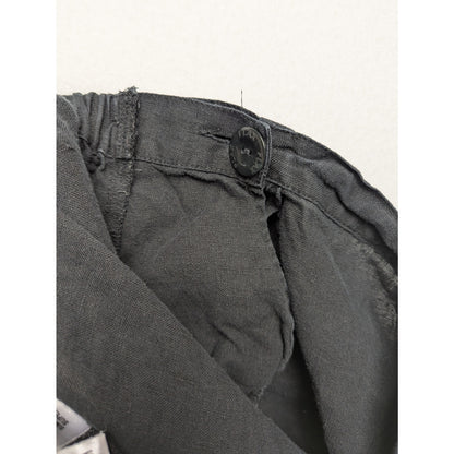 FLAX 100% Linen Pants Medium Black Relaxed Fit Elastic Waist Casual Minimalist
