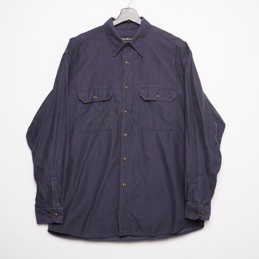 Vintage Eddie Bauer 100% Cotton Utility Shirt Navy Size M Workwear
